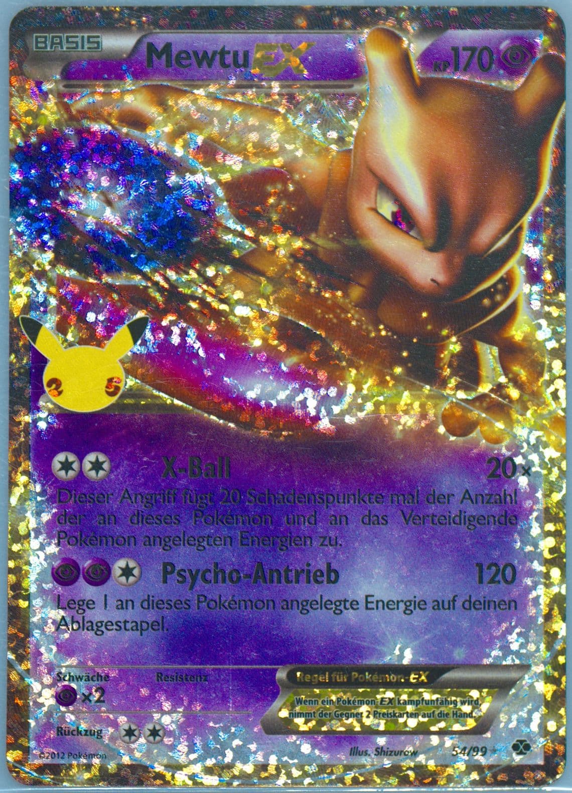 Mewtu EX German (54) 2021 Pokemon Celebrations Classic Collection