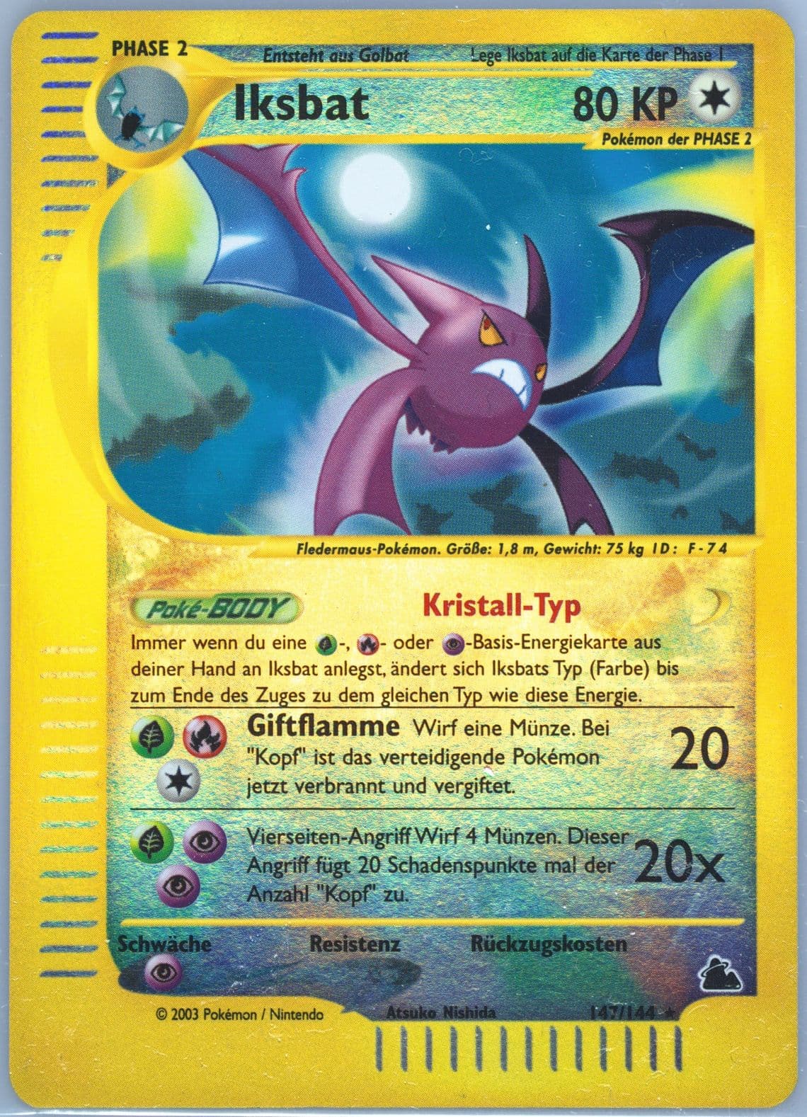 Iksbat-Reverse Foil German (147) 2003 Pokemon Skyridge