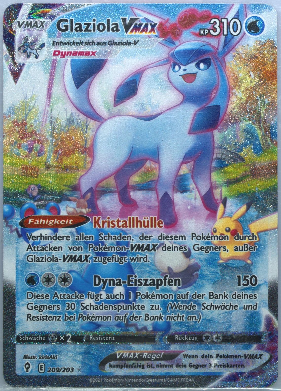 Full Art/Glaziola Vmax German-Secret (209) 2021 Pokemon Sword & Shield Evolving Skies