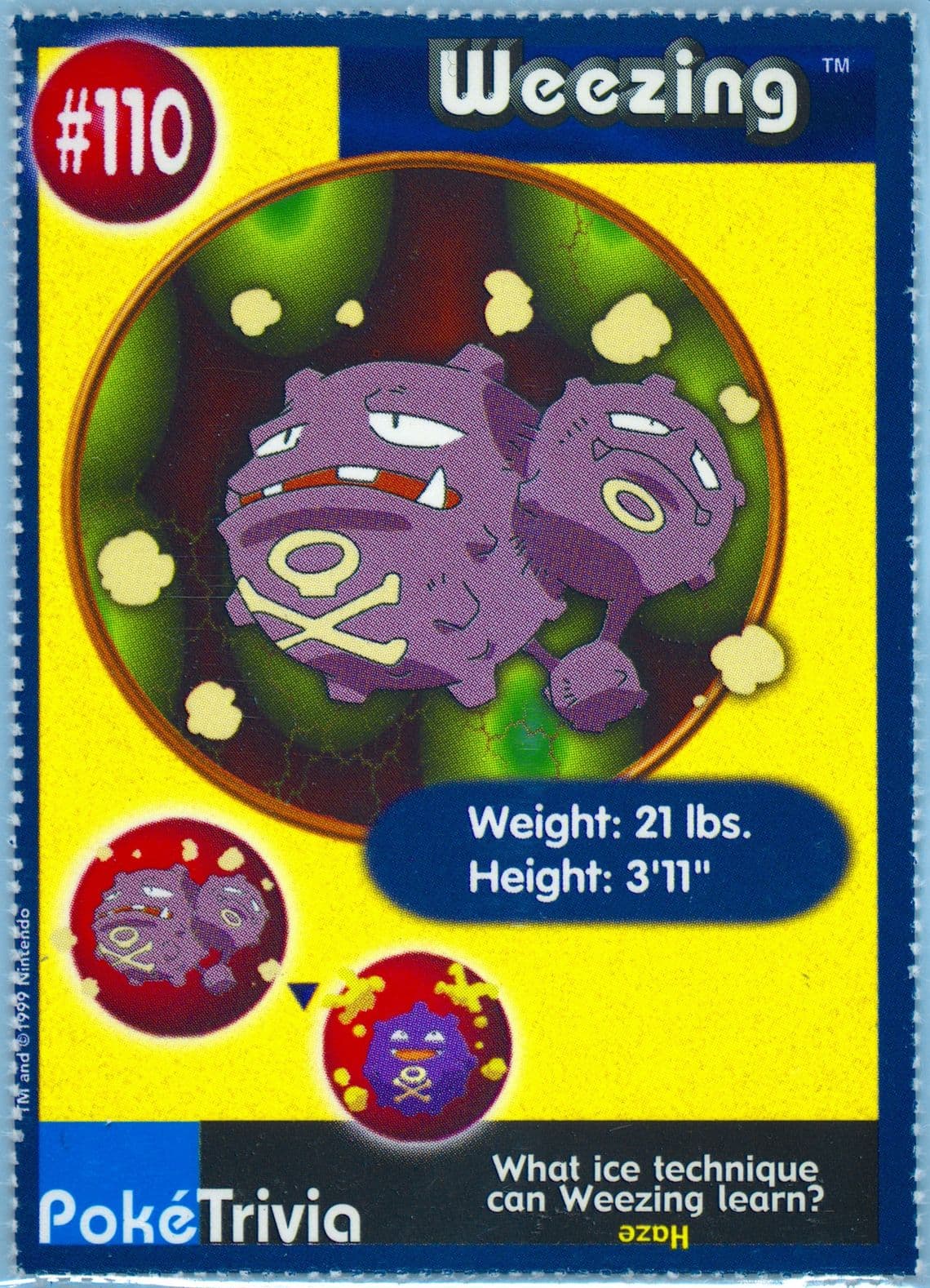 Weezing Perforated (110) 1999 Pokemon Burger King