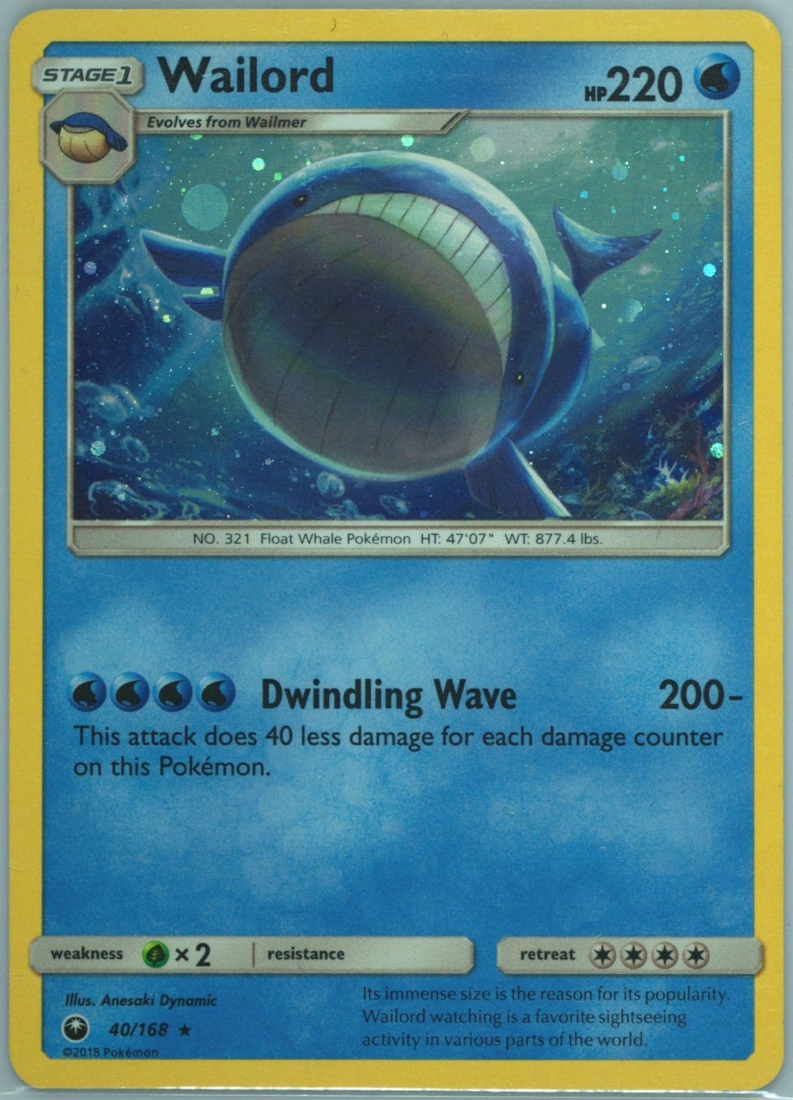 Wailord-Holo 2019 Unbroken Bonds Single Pack Blisters (40) 2018 Pokemon Sun & Moon Celestial Storm