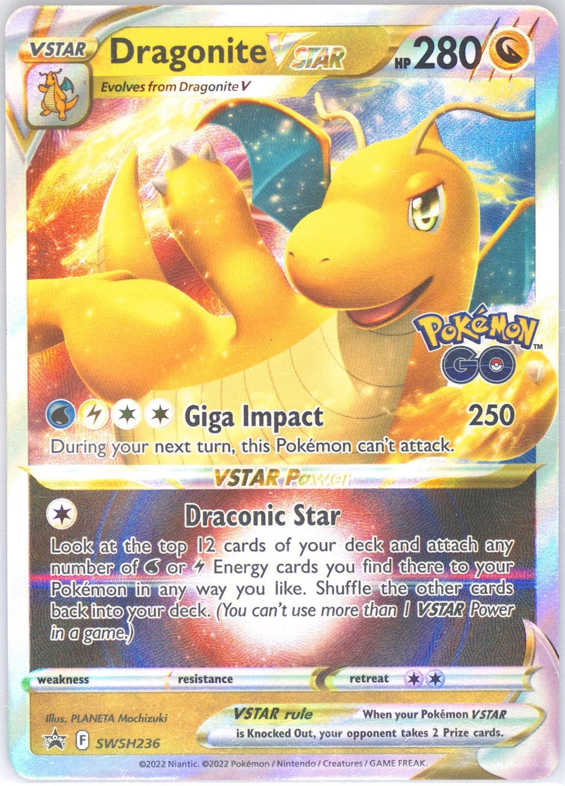 Dragonite Vstar Pokemon Go Premier Deck Holder Collection (236) 2022 Pokemon Swsh Black Star Promo