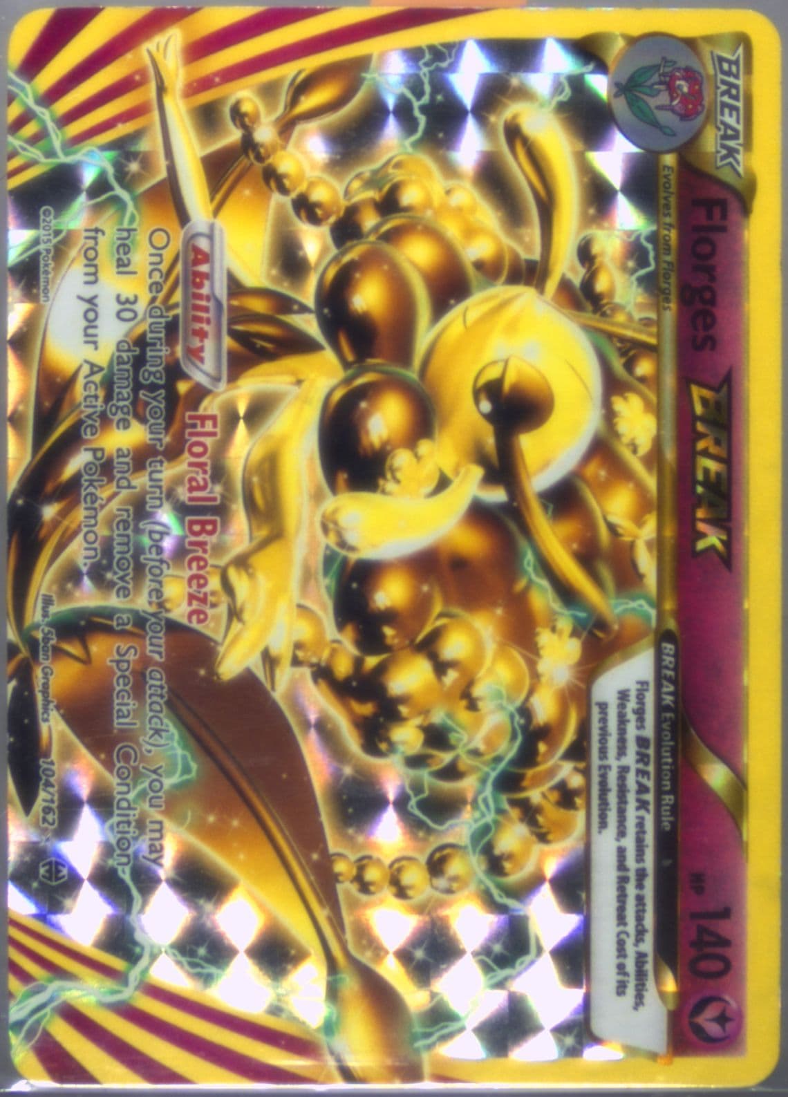 Florges Break Inverted Back (104) 2015 Pokemon XY Breakthrough