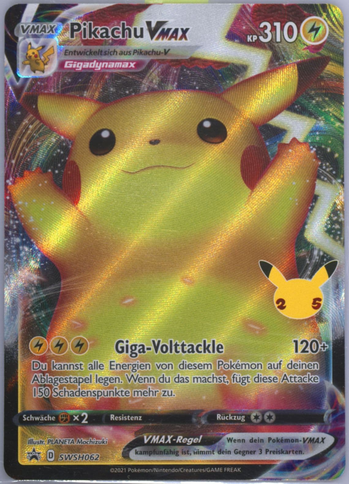 Full Art/Pikachu Vmax Pikachu Vmax Box-German (062) 2021 Pokemon Swsh Black Star Promo