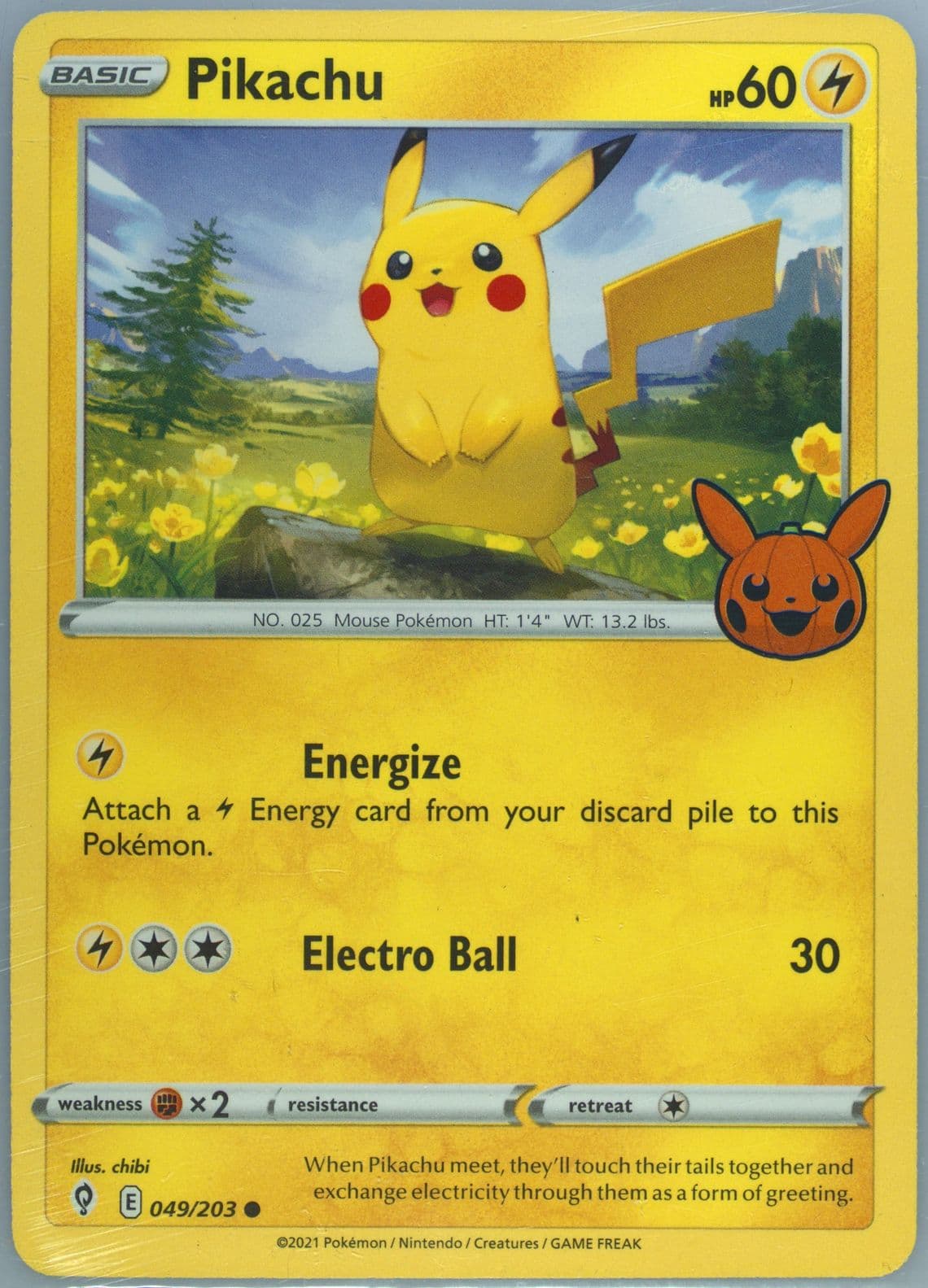 Pikachu Trick or Trade 2022 (049) 2021 Pokemon Sword & Shield Evolving Skies