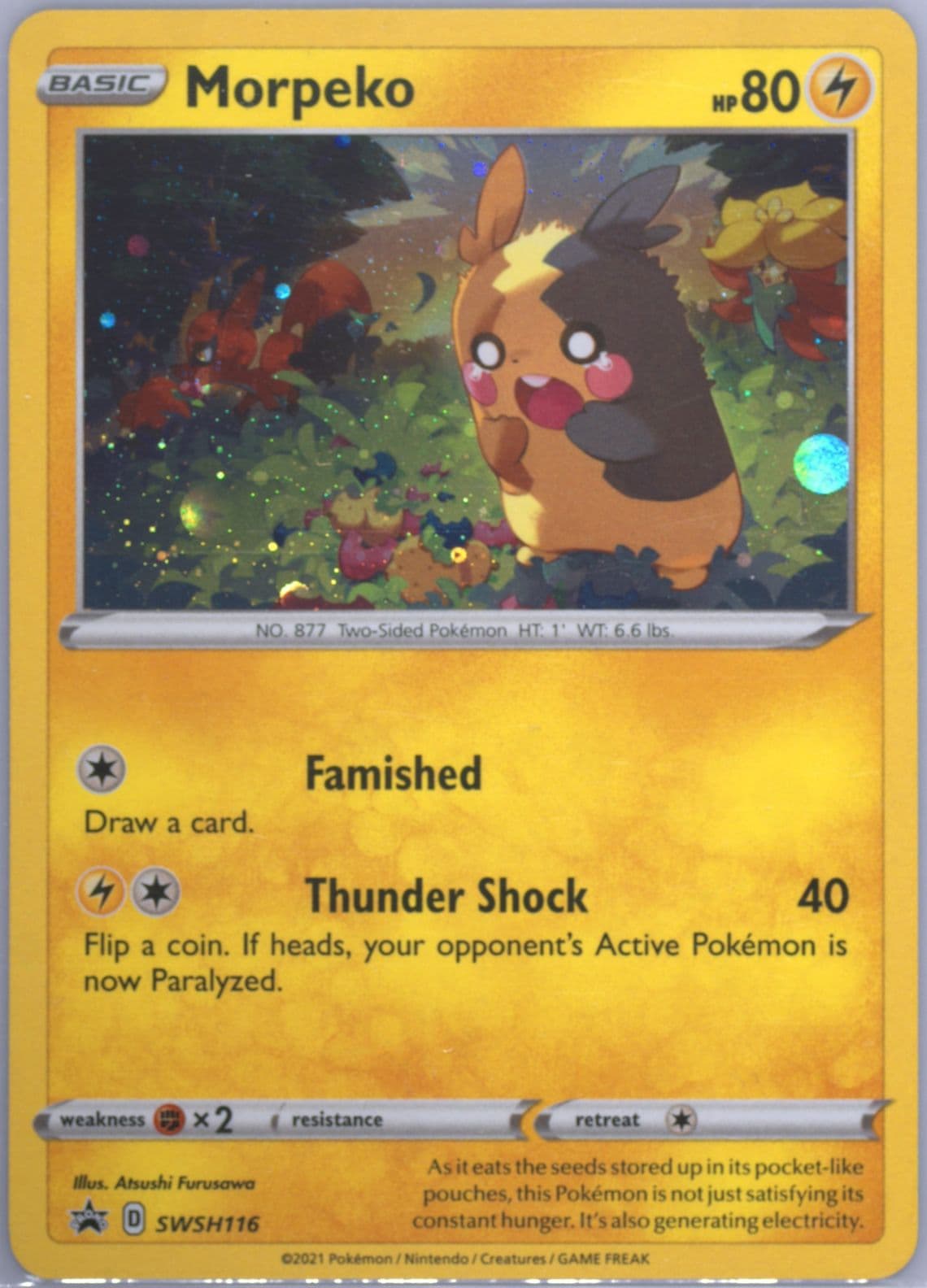 Morpeko-Holo Chilling Reign Single Pack Blisters (116) 2021 Pokemon Swsh Black Star Promo