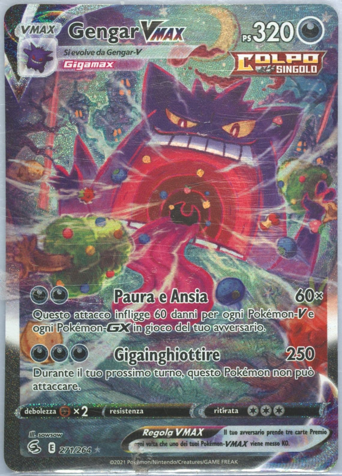 Full Art/Gengar Vmax Italian-Secret (271) 2021 Pokemon Sword & Shield Fusion Strike