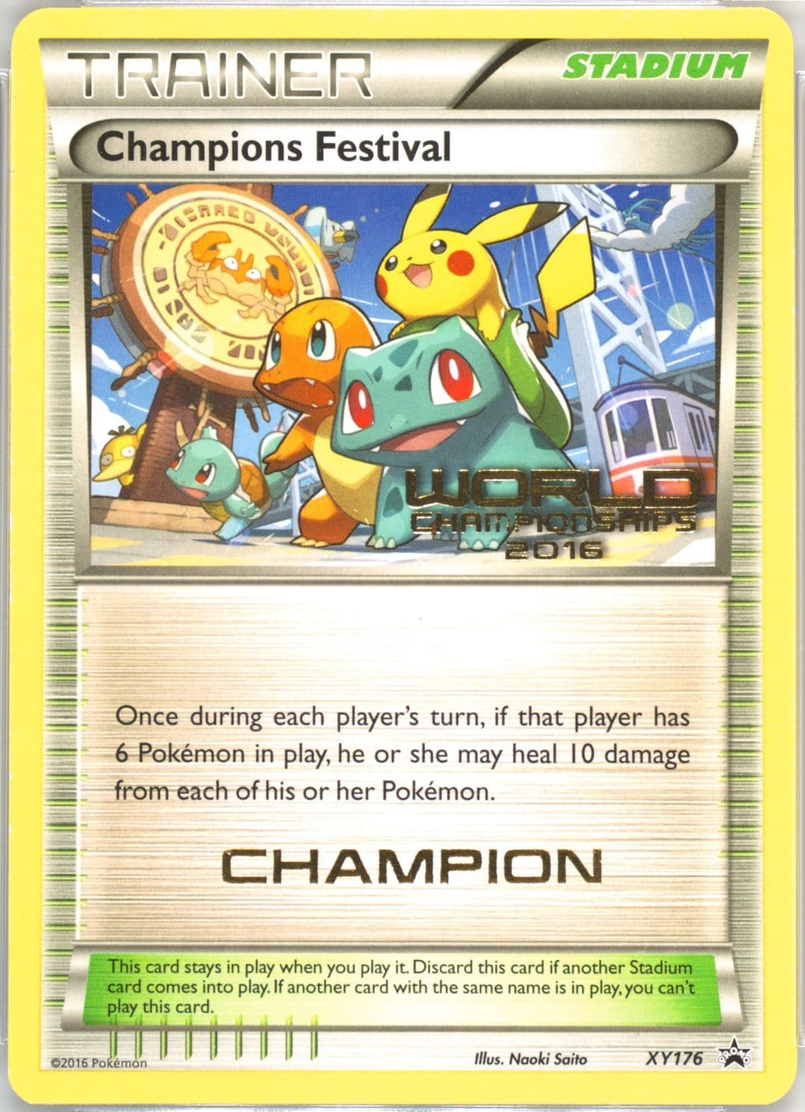 Champions Festival Worlds 16-Champion (XY176) 2016 Pokemon XY Black Star Promo