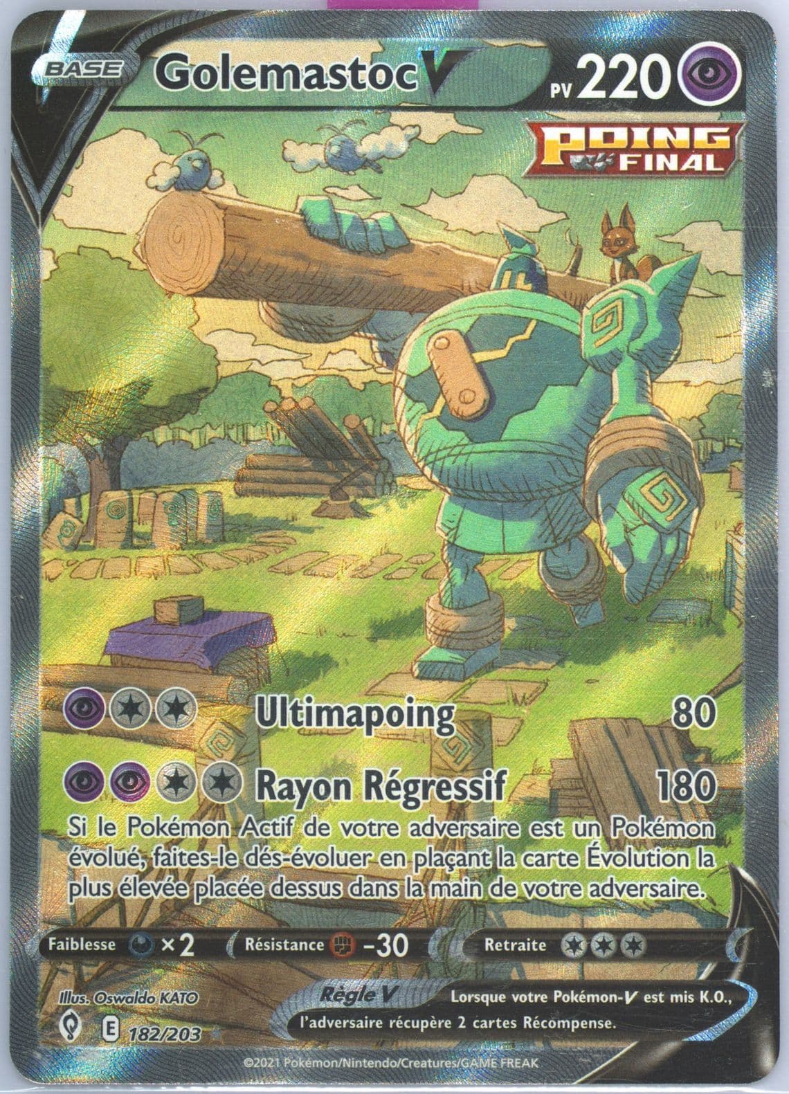 Full Art/Golemastoc V French (182) 2021 Pokemon Sword & Shield Evolving Skies