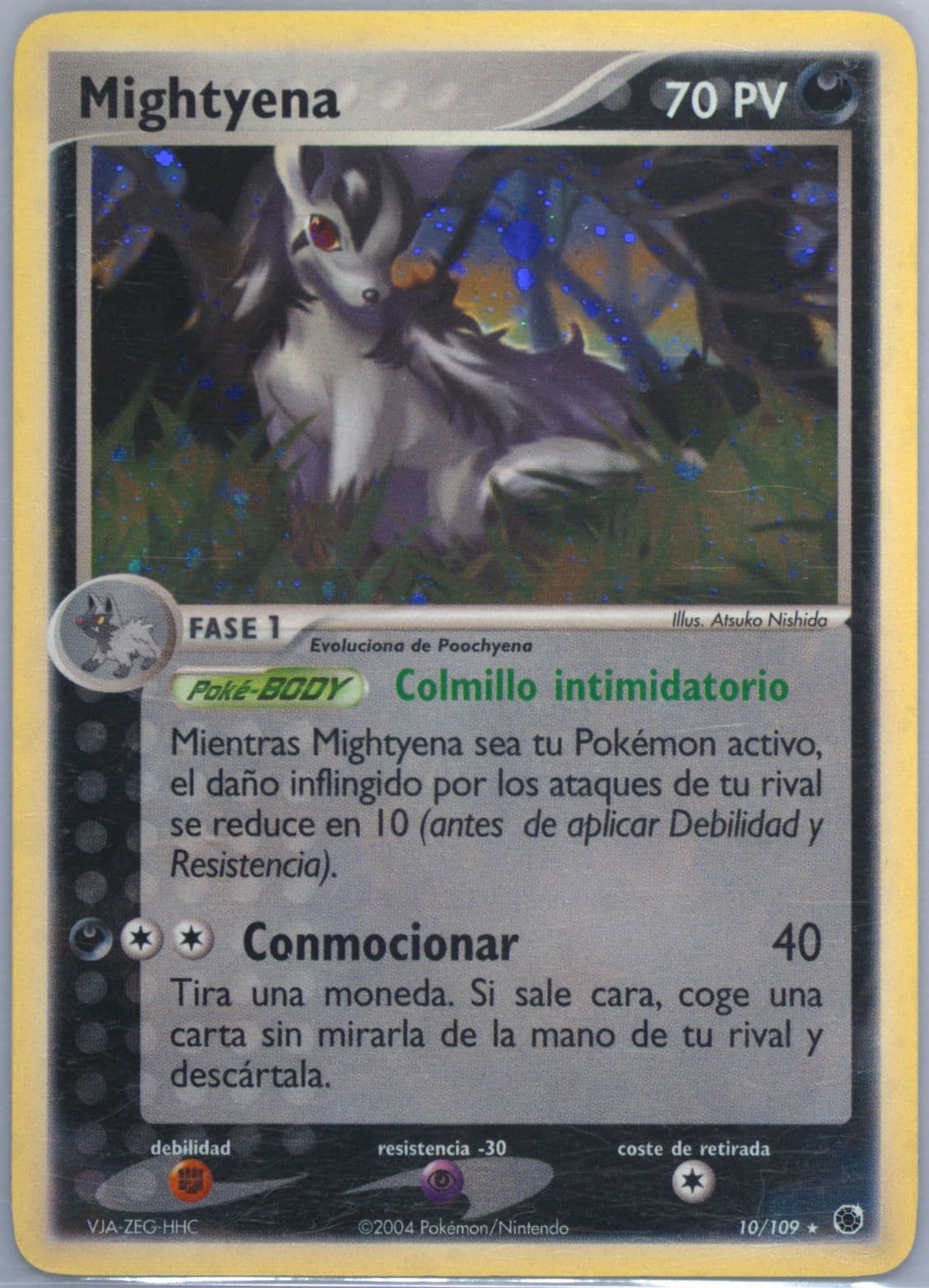 Mightyena-Holo (10) 2004 Pokemon Spanish EX Ruby & Sapphire