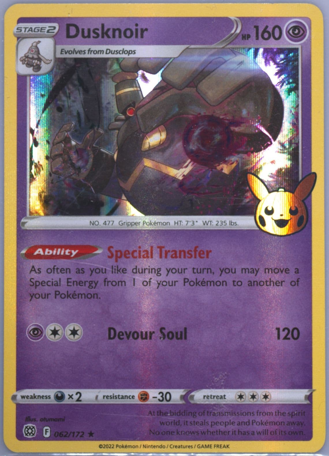 Dusknoir-Holo Trick or Trade 2022 (062) 2022 Pokemon Sword & Shield Astral Radiance