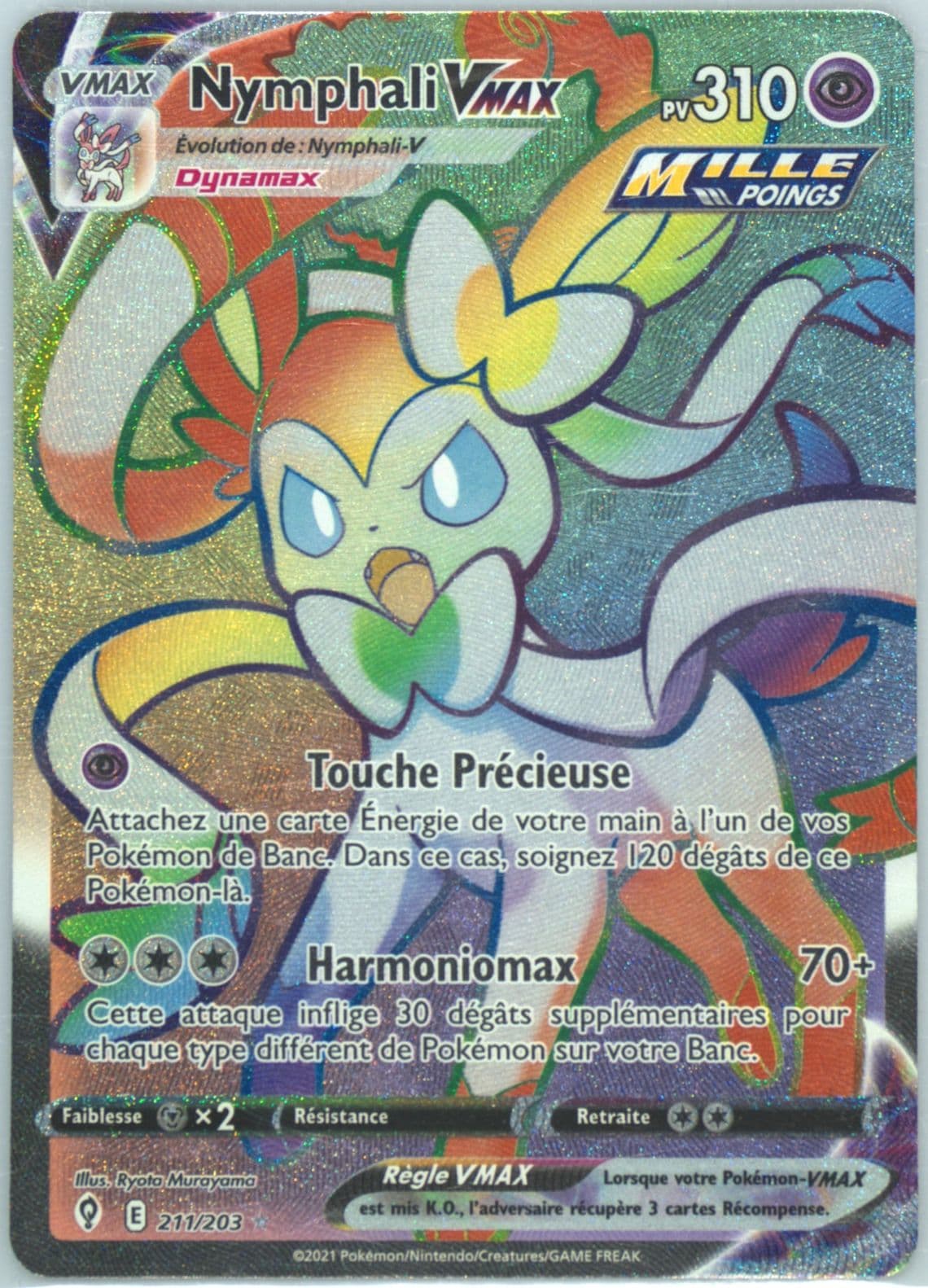 Full Art/Nymphali Vmax French-Secret (211) 2021 Pokemon Sword & Shield Evolving Skies