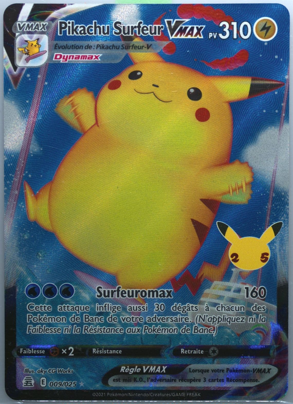Full Art/Pikachu Surfeur Vmax French (009) 2021 Pokemon Celebrations