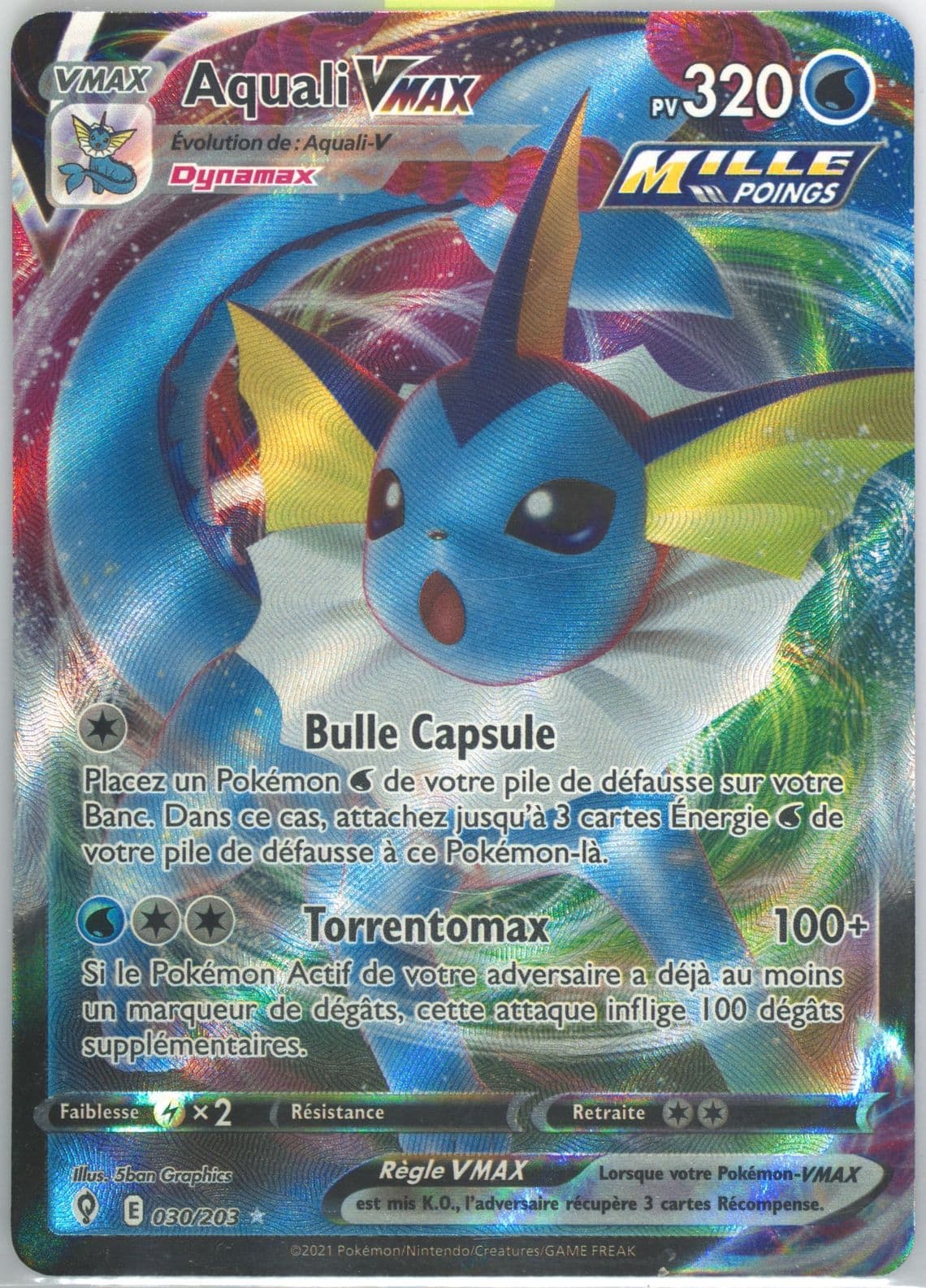 Full Art/Aquali Vmax French (030) 2021 Pokemon Sword & Shield Evolving Skies
