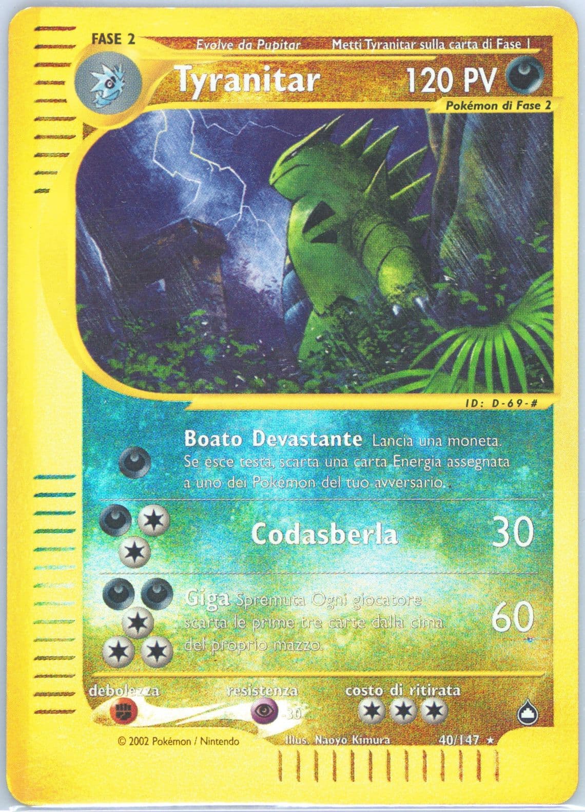 Tyranitar-Reverse Foil Italian (40) 2003 Pokemon Aquapolis