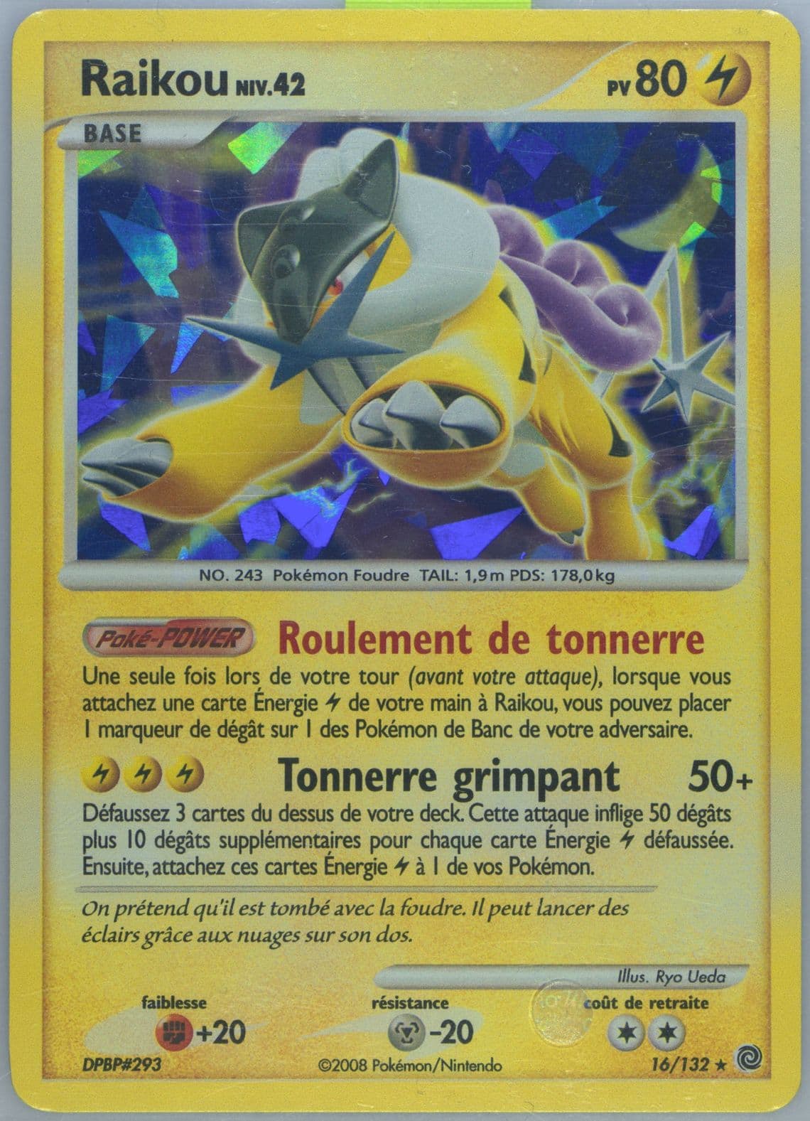 Raikou-Holo Cracked Ice (16) 2008 Pokemon French Diamond & Pearl Secret Wonders
