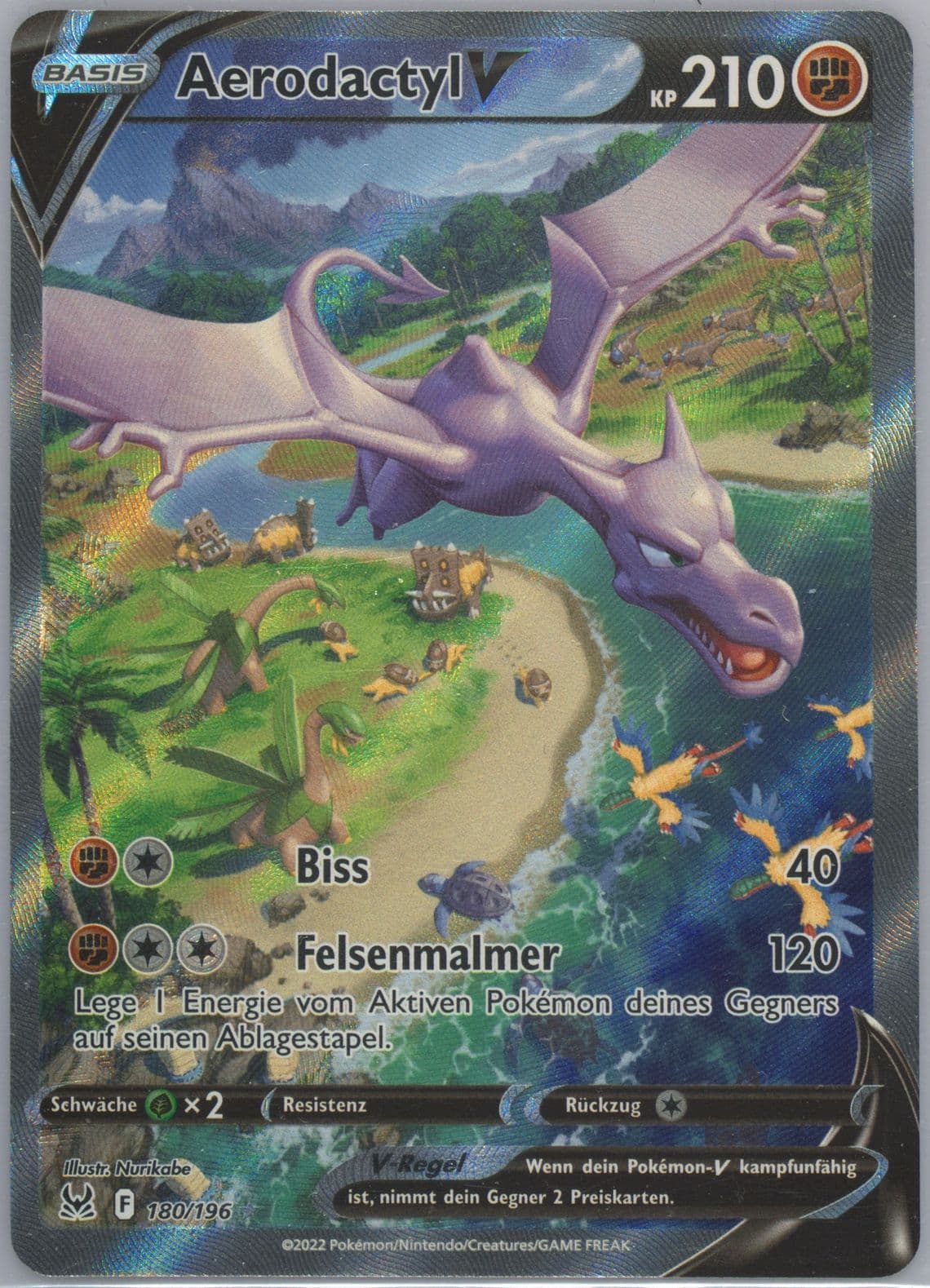 Full Art/Aerodactyl V German (180) 2022 Pokemon Sword & Shield Lost Origin