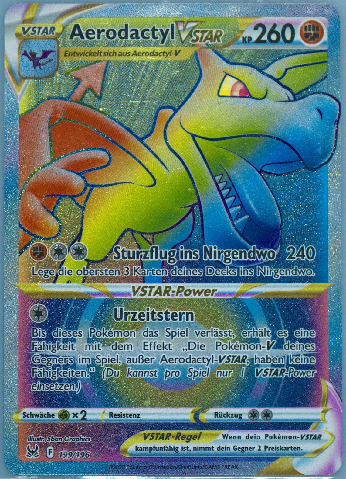 Full Art/Aerodactyl Vstar German-Secret (199) 2022 Pokemon Sword & Shield Lost Origin