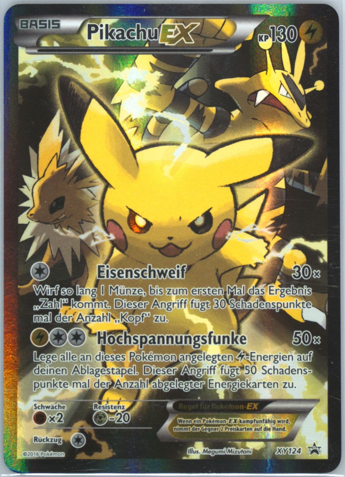 Full Art/Pikachu EX Red & Blue Collection-German (XY124) 2016 Pokemon XY Black Star Promo
