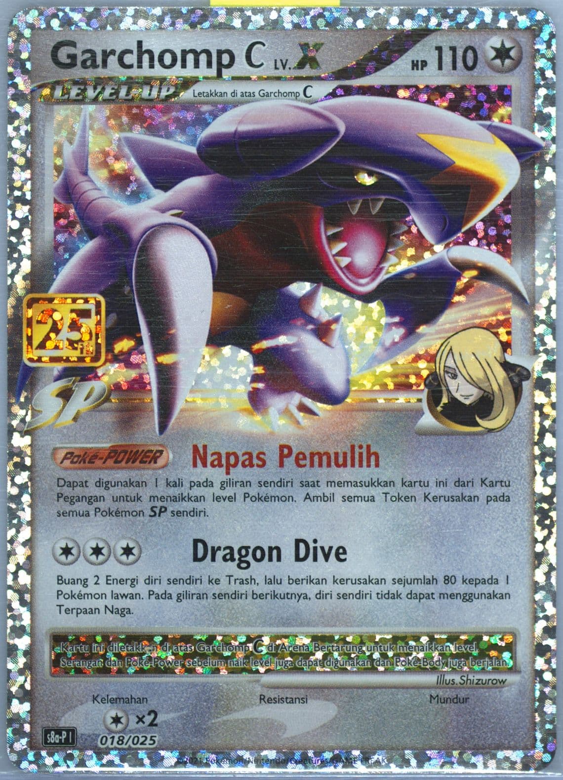Garchomp C LV.X-Holo (018) 2021 Pokemon Indonesian Promo Card Pack 25th Anniversary