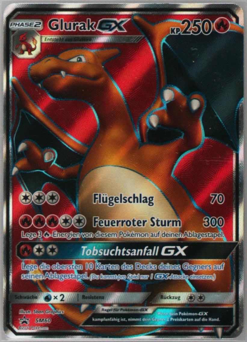 Full Art/Glurak GX Charizard GX Premium Collection-German (SM60) 2017 Pokemon SM Black Star Promo
