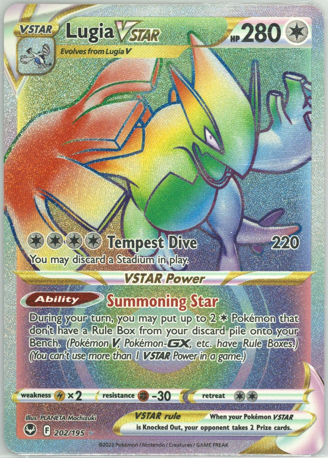 Full Art/Lugia Vstar Secret (202) 2022 Pokemon Sword & Shield Silver Tempest