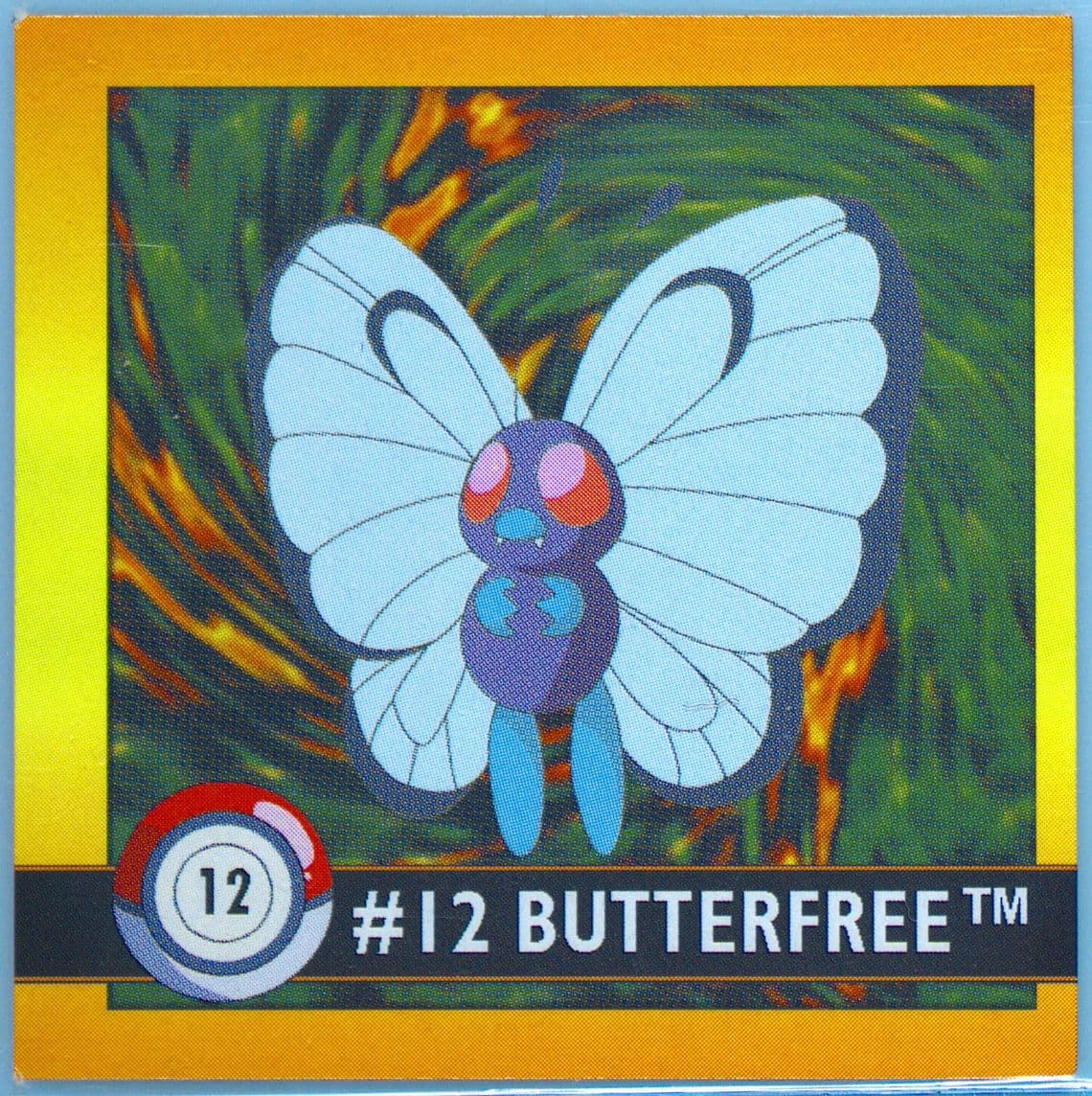 Butterfree (12) 1999 Pokemon Stickers Series 1