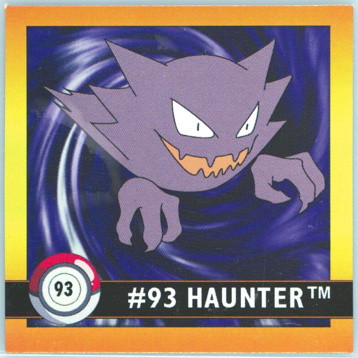 Haunter (93) 1999 Pokemon Stickers Series 1