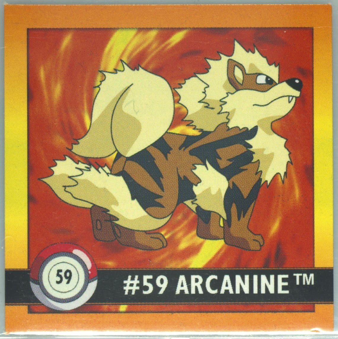 Arcanine (59) 1999 Pokemon Stickers Series 1