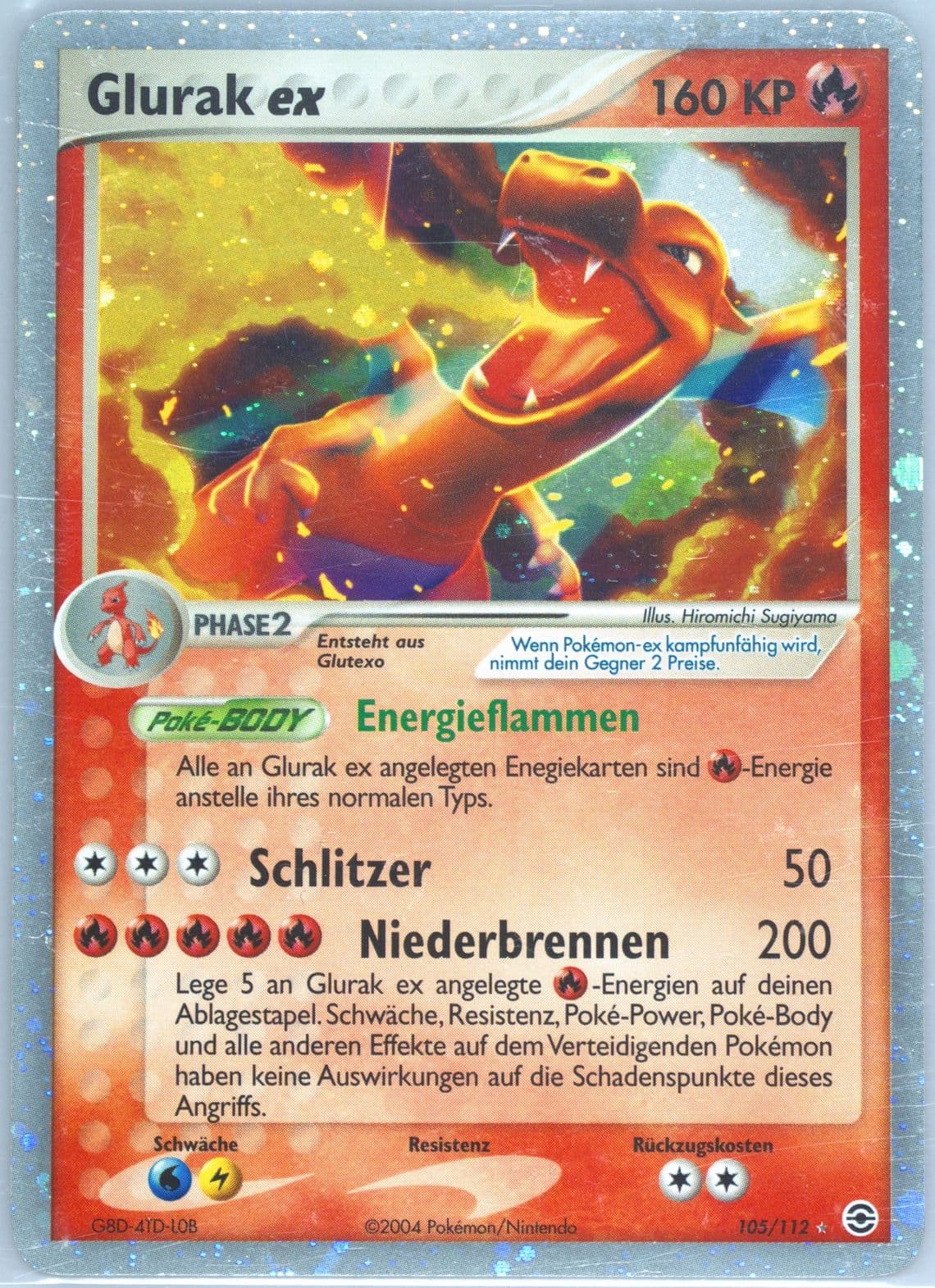 Glurak EX-Holo German (105) 2004 Pokemon EX Fire Red & Leaf Green