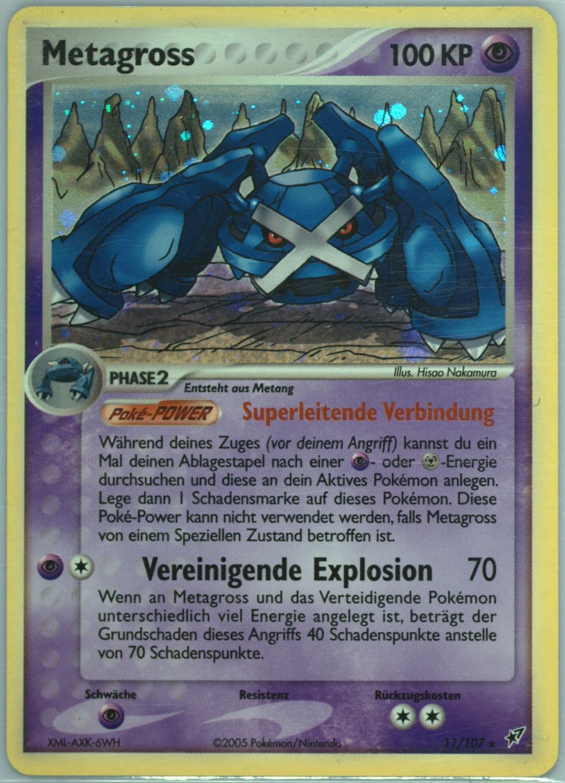 Metagross-Holo German (11) 2005 Pokemon EX Deoxys
