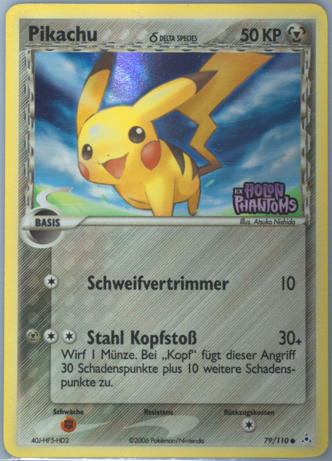 Pikachu-Reverse Foil German (79) 2006 Pokemon EX Holon Phantoms