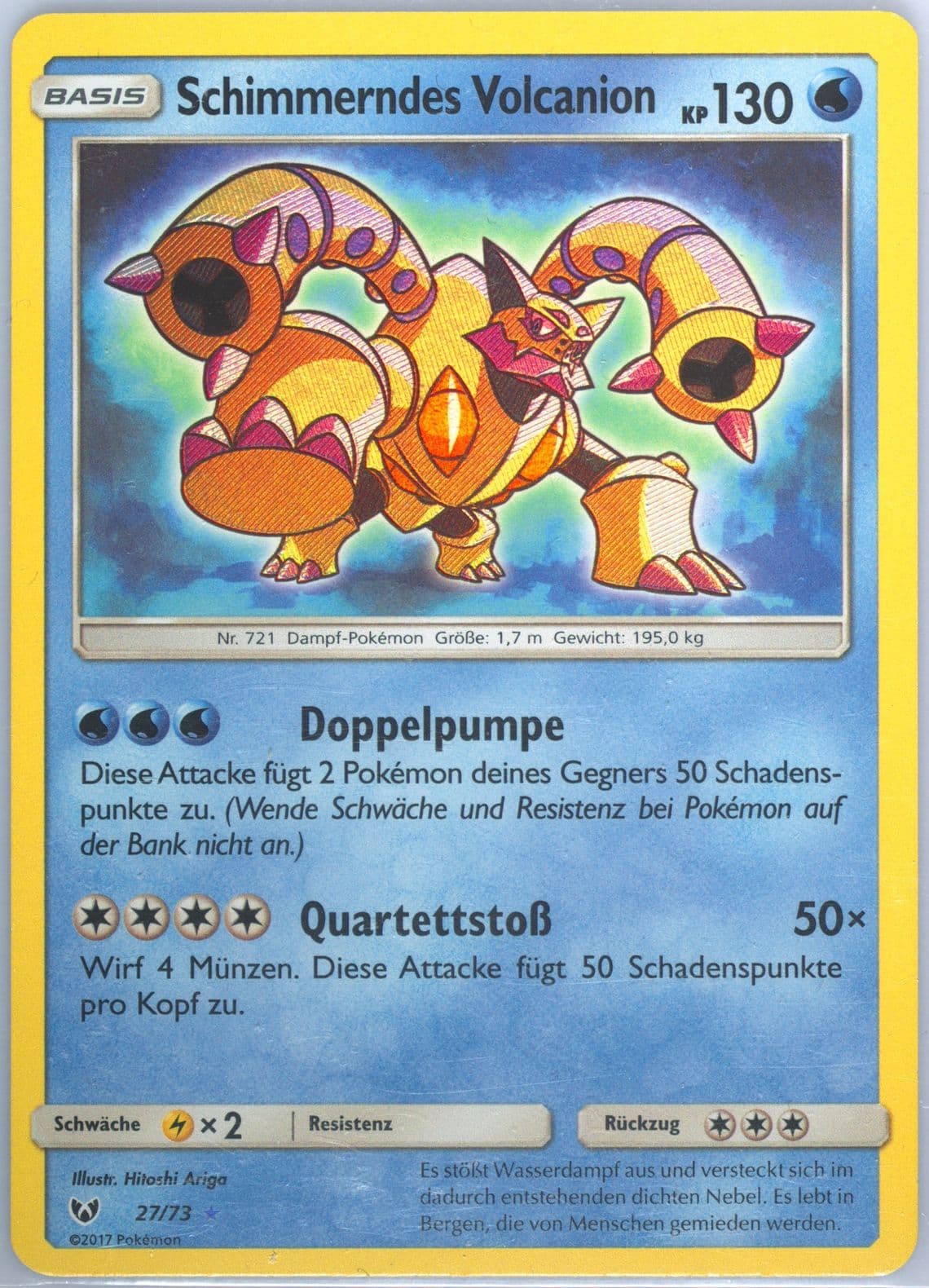 Schimmerndes Volcanion-Holo German (27) 2017 Pokemon Sun & Moon Shining Legends
