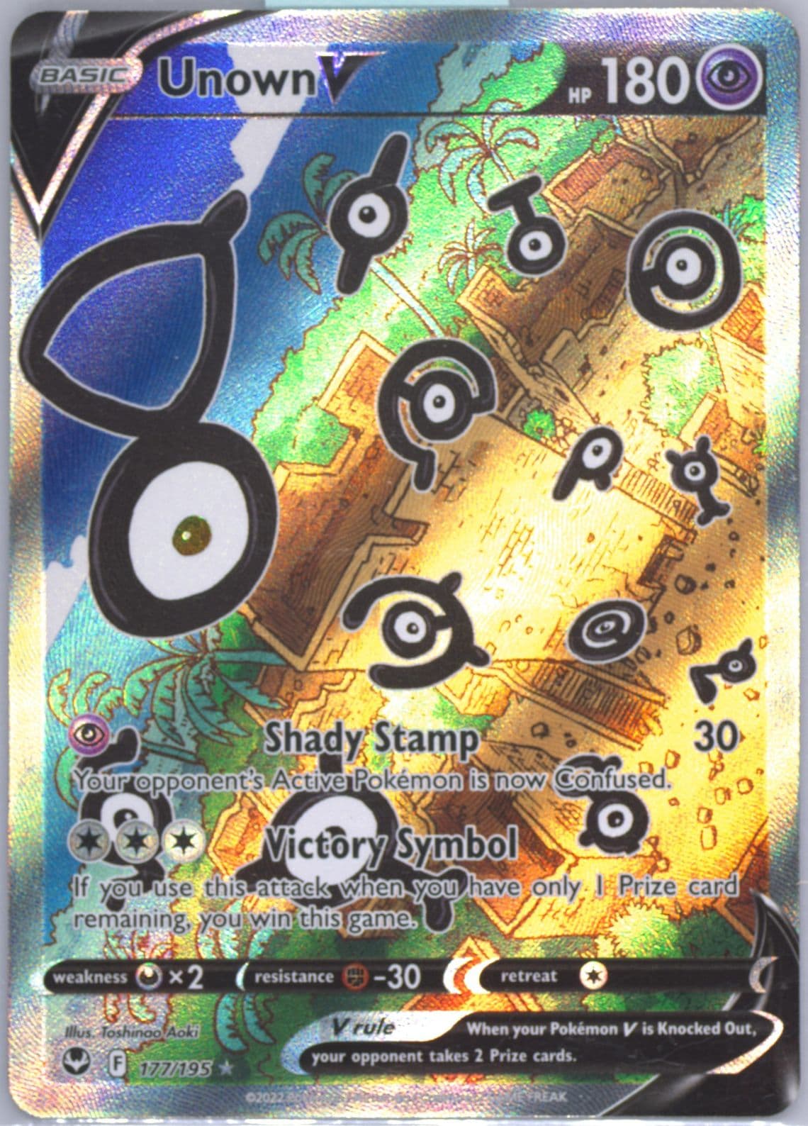 Full Art/Unown V (177) 2022 Pokemon Sword & Shield Silver Tempest