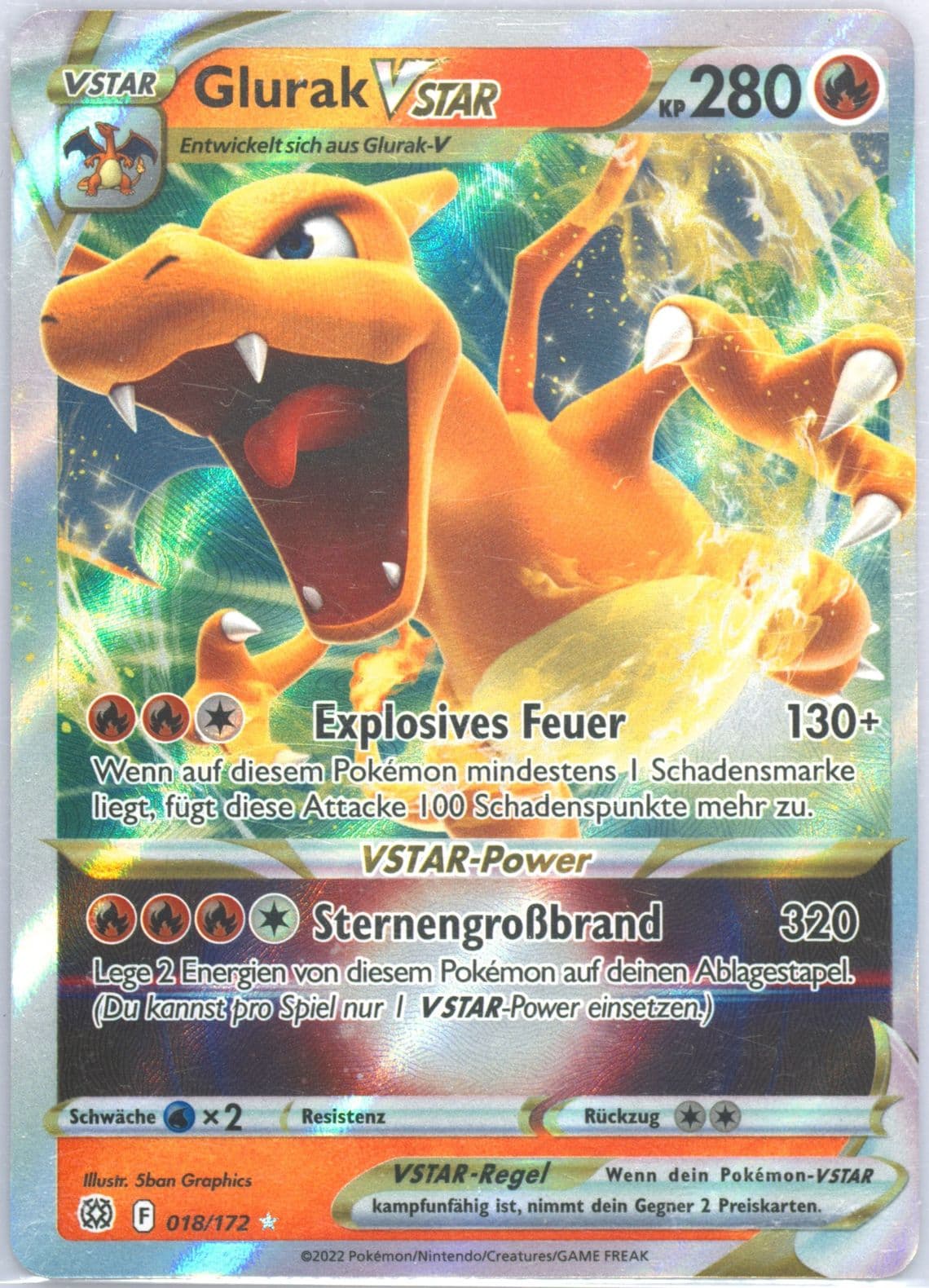 Glurak Vstar German (018) 2022 Pokemon Sword & Shield Brilliant Stars