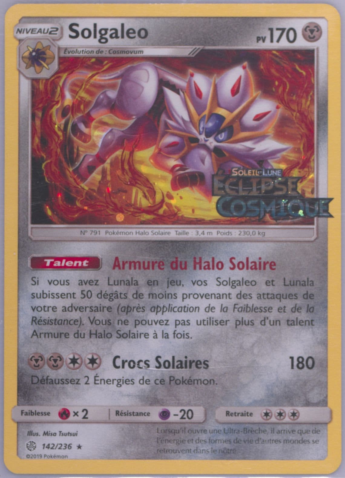 Solgaleo-Holo Cosmos Exclusive-French (142) 2019 Pokemon Sun & Moon Cosmic Eclipse