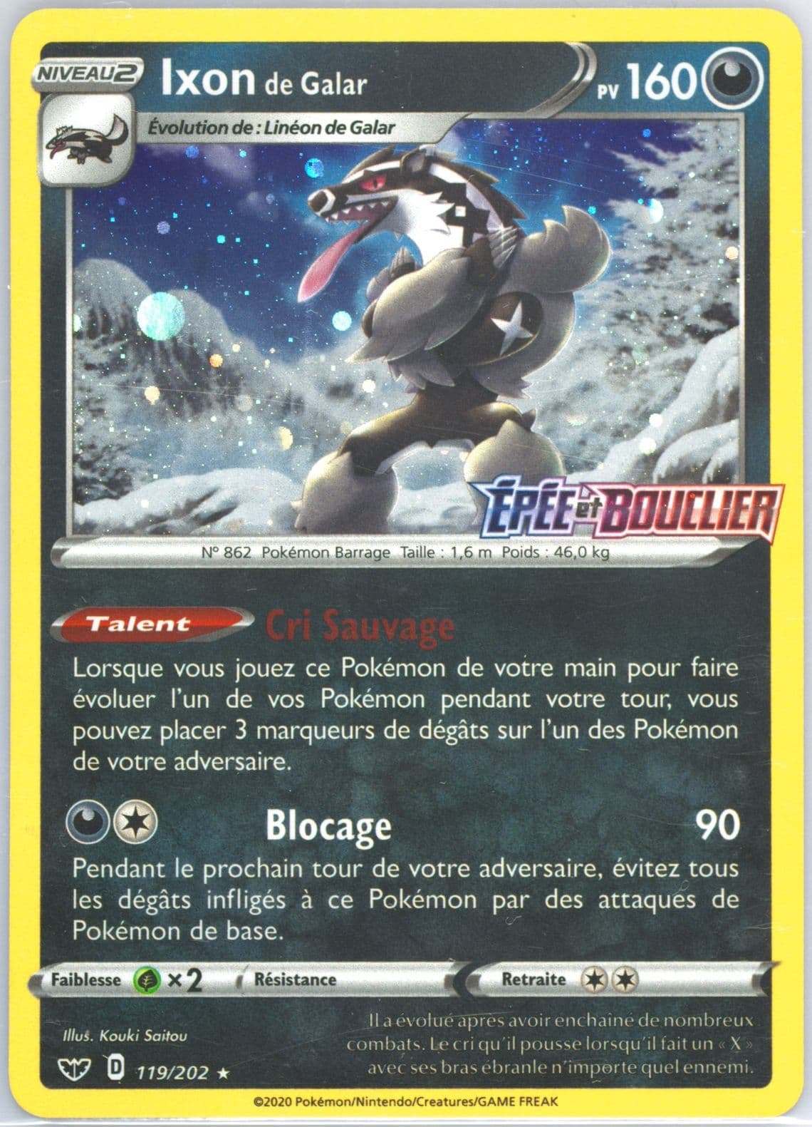 Ixon de Galar-Holo Cosmos Swsh Stamp-French (119) 2020 Pokemon Sword & Shield