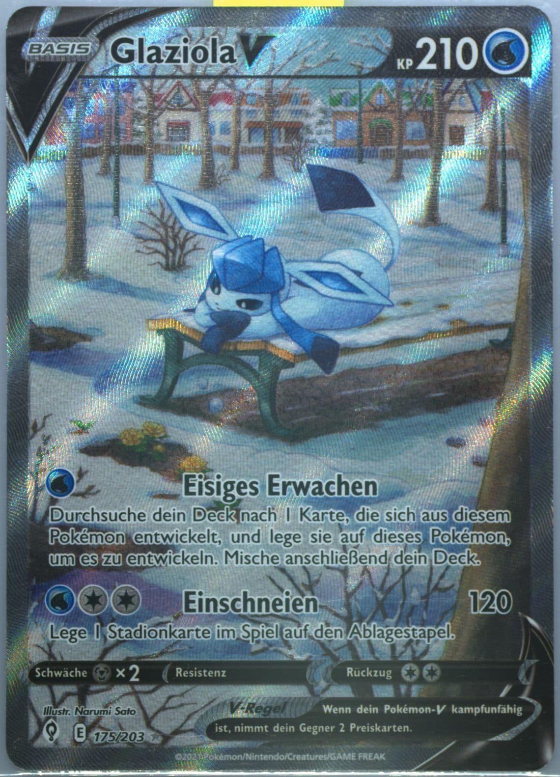 Full Art/Glaziola V German (175) 2021 Pokemon Sword & Shield Evolving Skies
