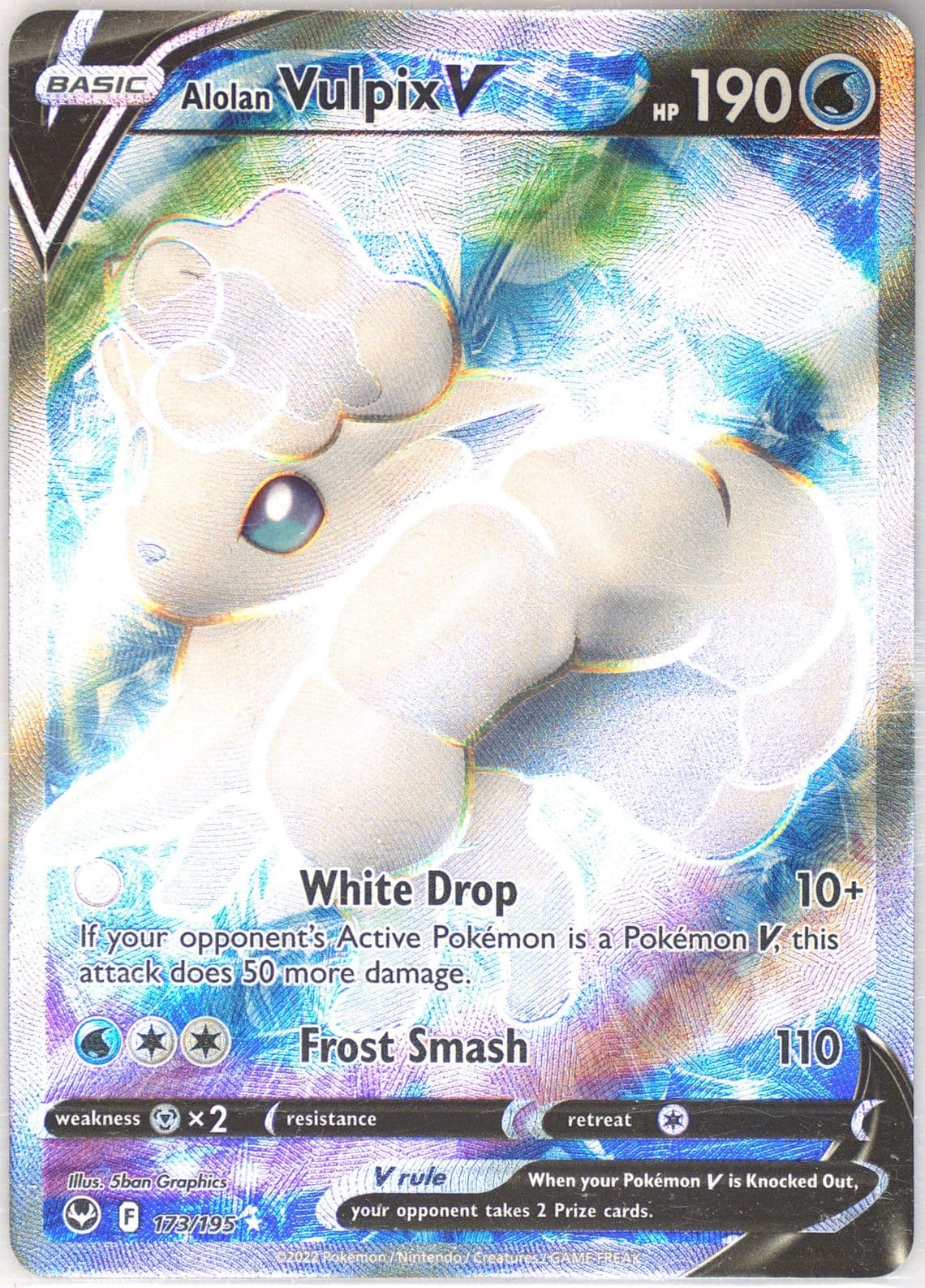 Full Art/Alolan Vulpix V (173) 2022 Pokemon Sword & Shield Silver Tempest