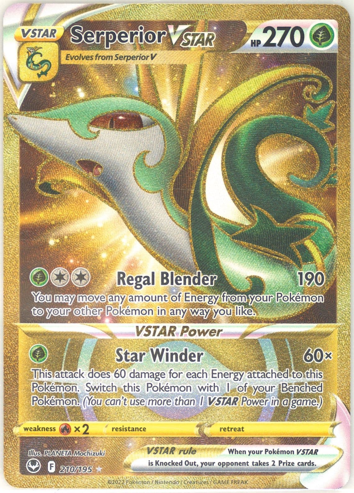 Full Art/Serperior Vstar Secret (210) 2022 Pokemon Sword & Shield Silver Tempest