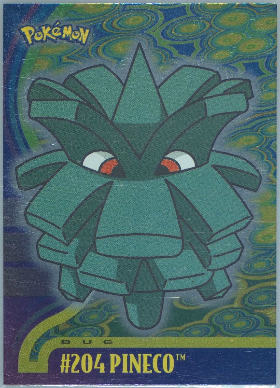 Pineco Foil (204) 2001 Topps Pokemon Johto Series 1