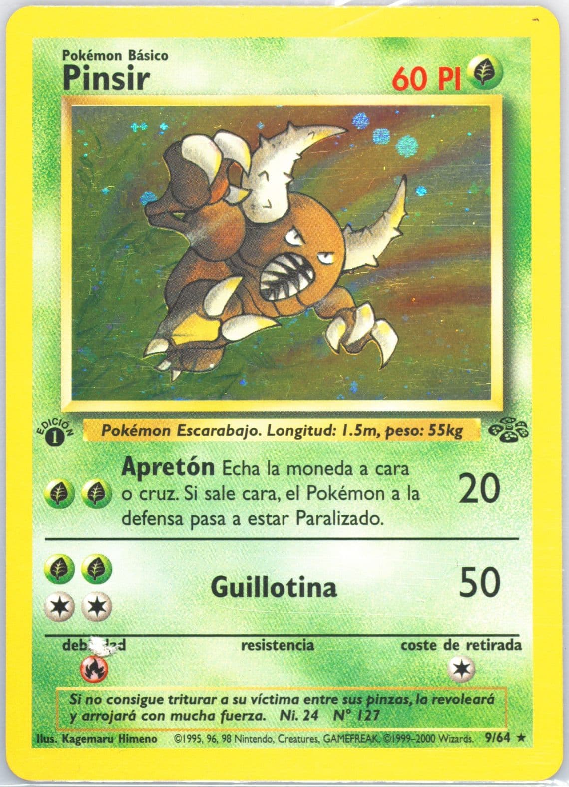 Pinsir-Holo 1st Edition (9) 2000 Pokemon Spanish Jungle