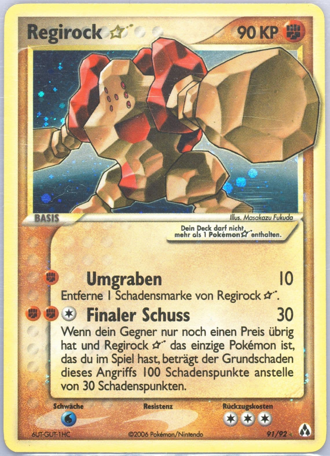 Regirock-Holo German-Gold Star (91) 2006 Pokemon EX Legend Maker