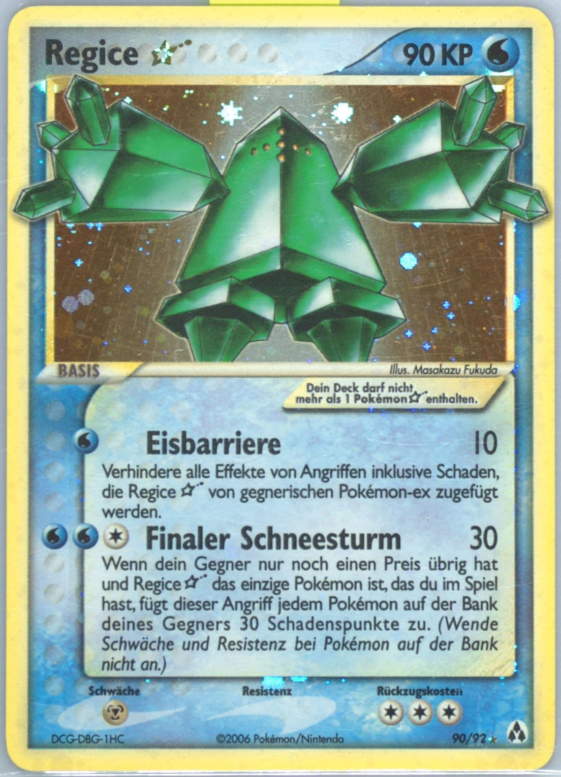 Regice-Holo German-Gold Star (90) 2006 Pokemon EX Legend Maker