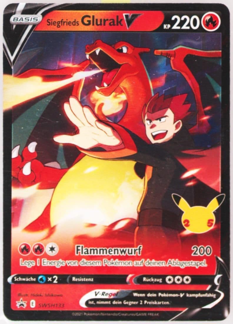 Siegfrieds Glurak V Celberations Collection-German (133) 2021 Pokemon Swsh Black Star Promo