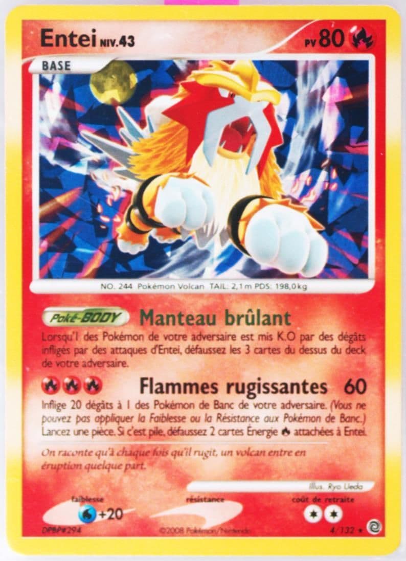 Entei-Holo Cracked Ice (4) 2008 Pokemon French Diamond & Pearl Secret Wonders