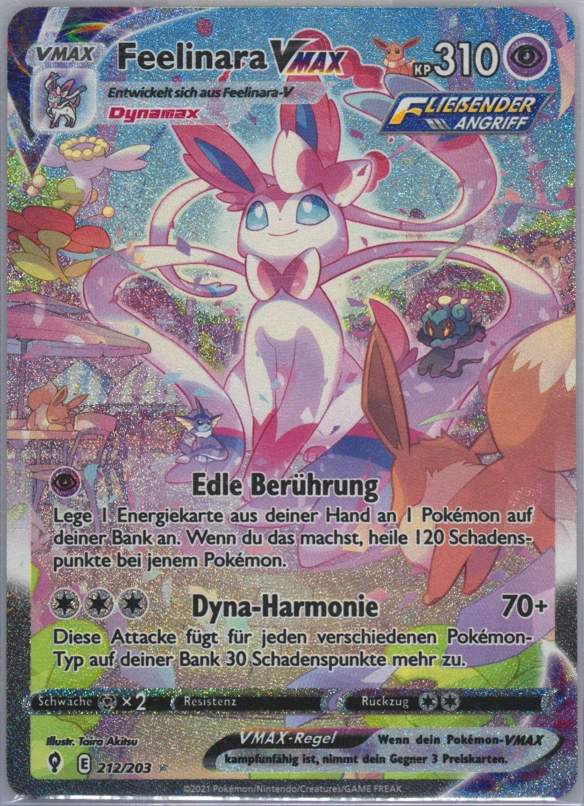 Full Art/Feelinara Vmax German-Secret (212) 2021 Pokemon Sword & Shield Evolving Skies