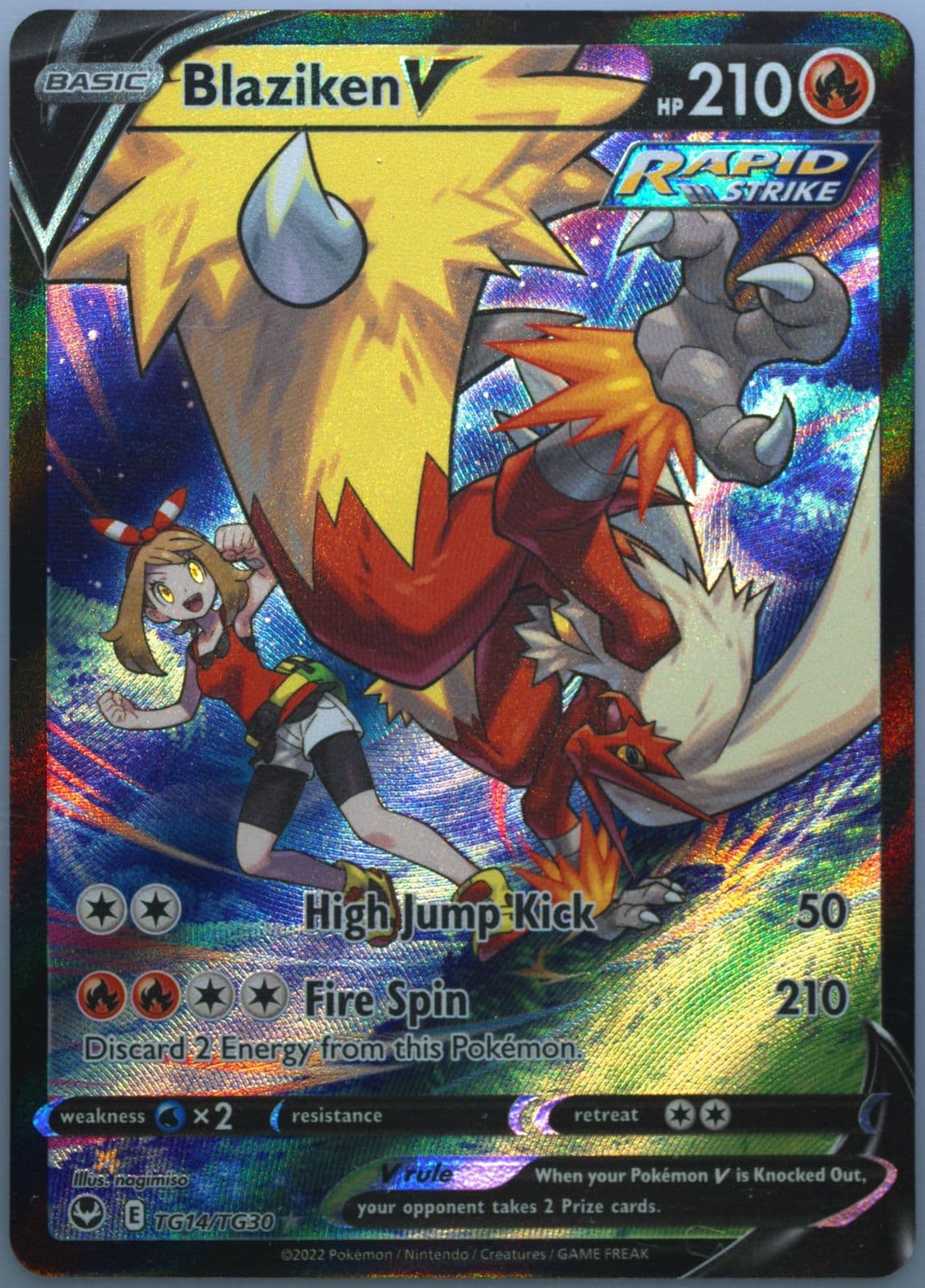 Full Art/Blaziken V (TG14) 2022 Pokemon Sword & Shield Silver Tempest
