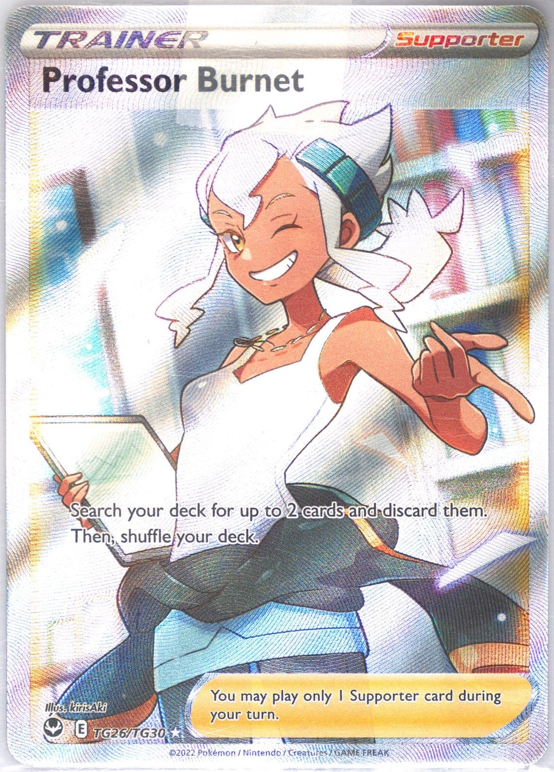 Full Art/Professor Burnet (TG26) 2022 Pokemon Sword & Shield Silver Tempest