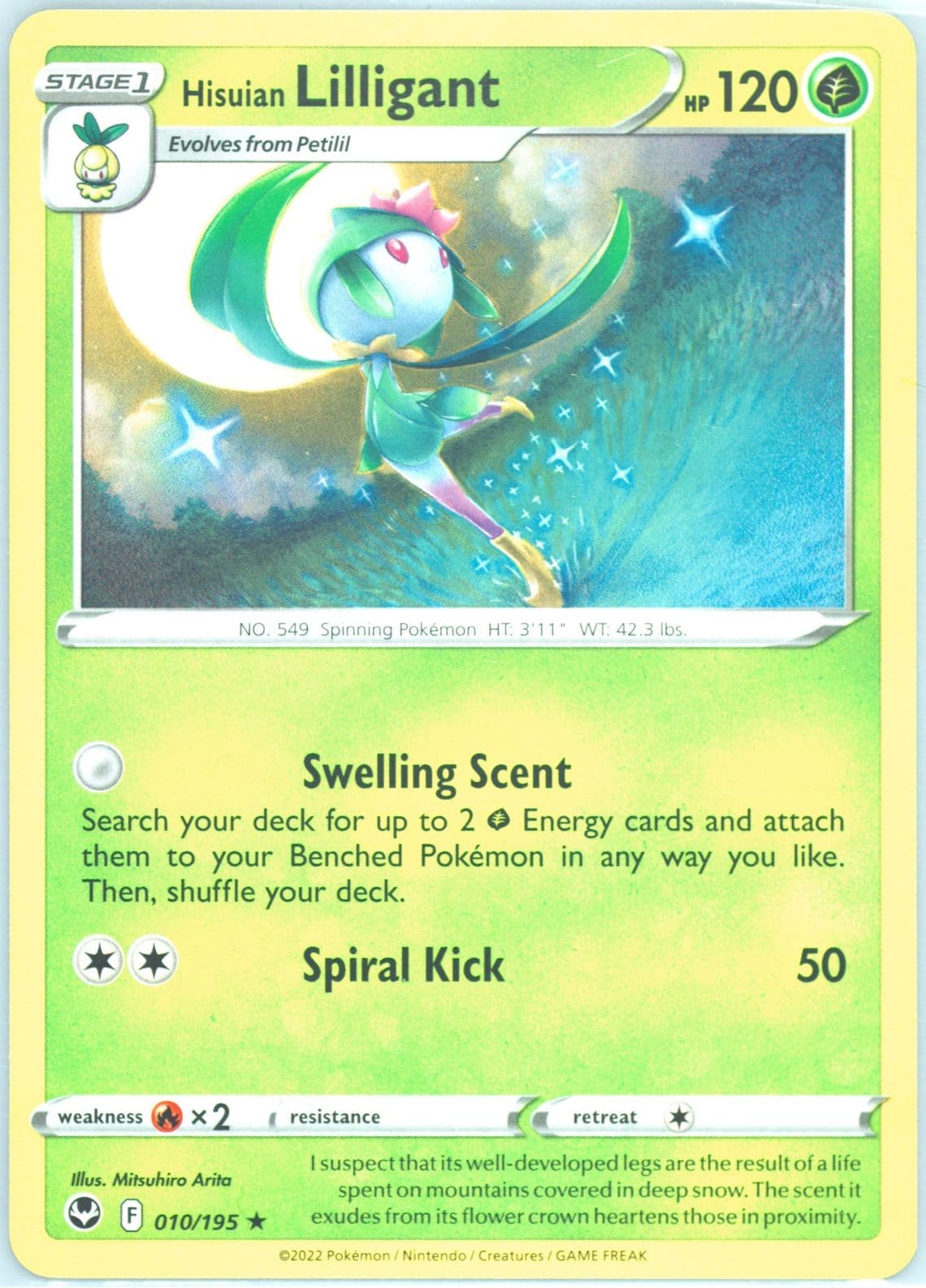 Hisuian Lilligant (010) 2022 Pokemon Sword & Shield Silver Tempest